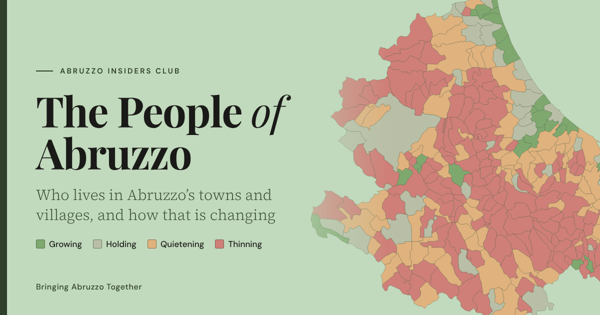The People of Abruzzo: who lives in Abruzzo's towns and villages, and how that is changing