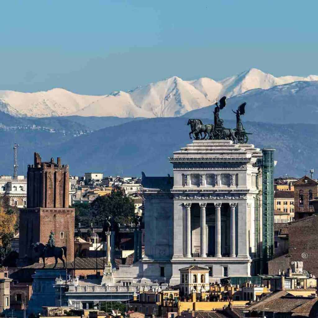 Il-Vittoriano-e-il-Monte-Velino-dal-Gianicolo-oberto Perazzola