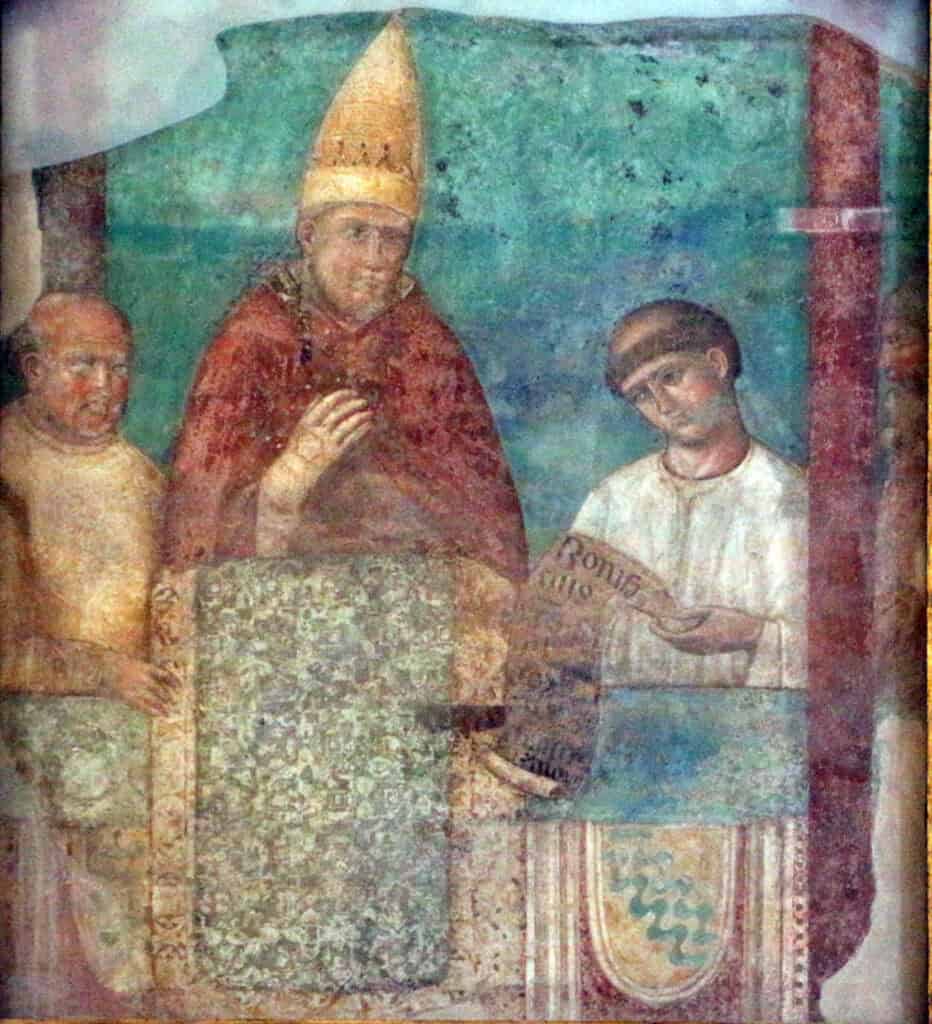 Boniface VIII declaring the Jubilee Year, fresco by Giotto in the Basilica of St. Giovanni Lateran