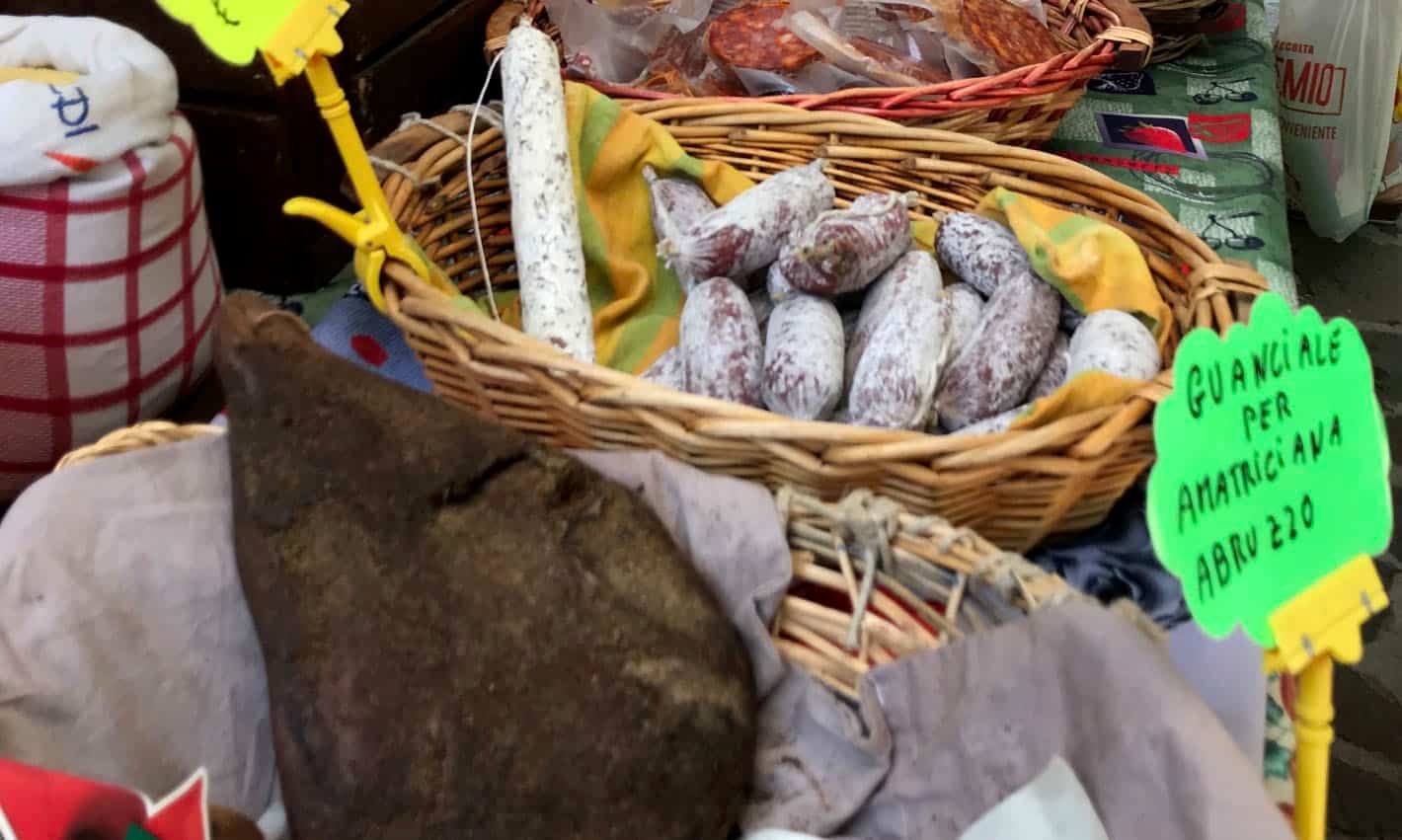 Market stalls in a town in Teramo province, northern Abruzzo